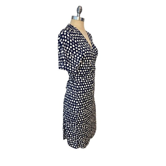 Lilly Pulitzer Womens Navy & White Citrus Print Wrap Dress Silk Size 14 - Picture 2 of 6